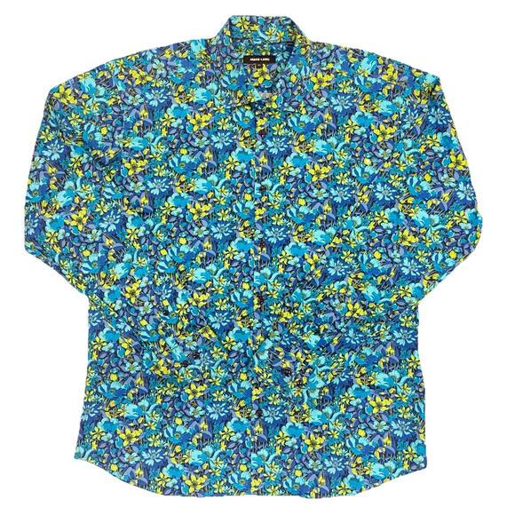 Jared Lang Blue Floral Button Down Shirt - Picture 1 of 6